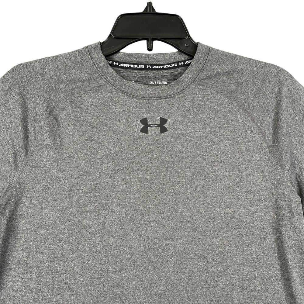 Under Armour HeatGear Compression Shirt Mens XL Gray Heather Short Sleeve